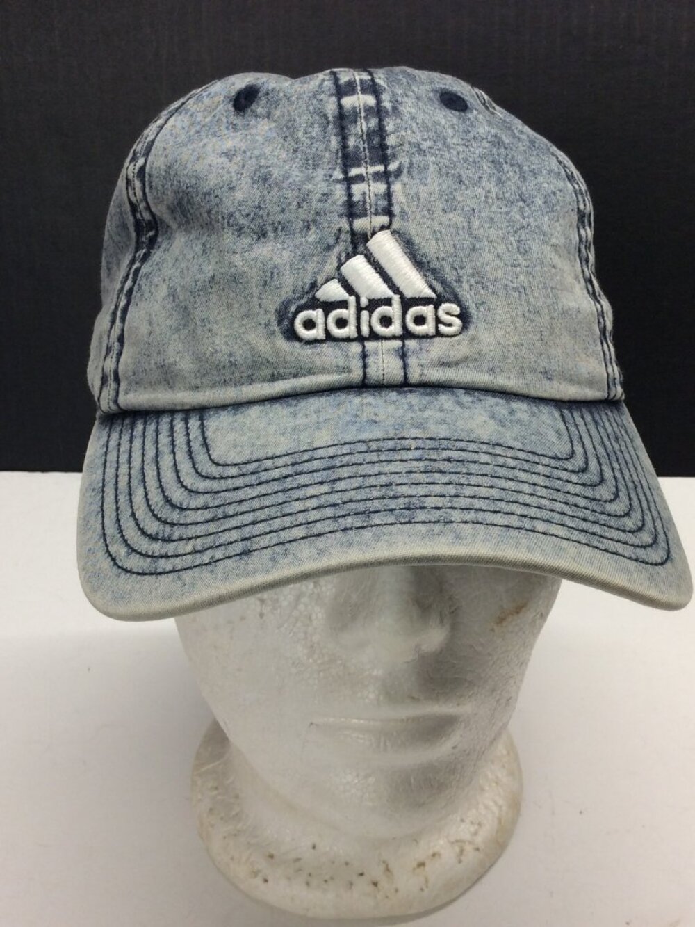 Adidas Denim Style Acid Strapback Adjustable Climalite Hat Cotton Men Women Blue